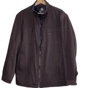 Louis Feraud Men's Brown Jacket Pockets Zip -Up Style Size XL‎